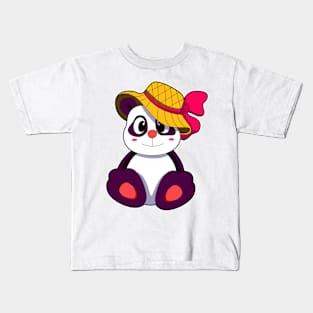 Panda with Hat Kids T-Shirt